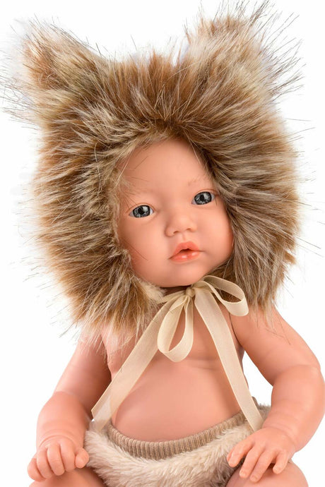 Llorens 11.8" Articulated Little Baby Doll Elijah with Lion Hood