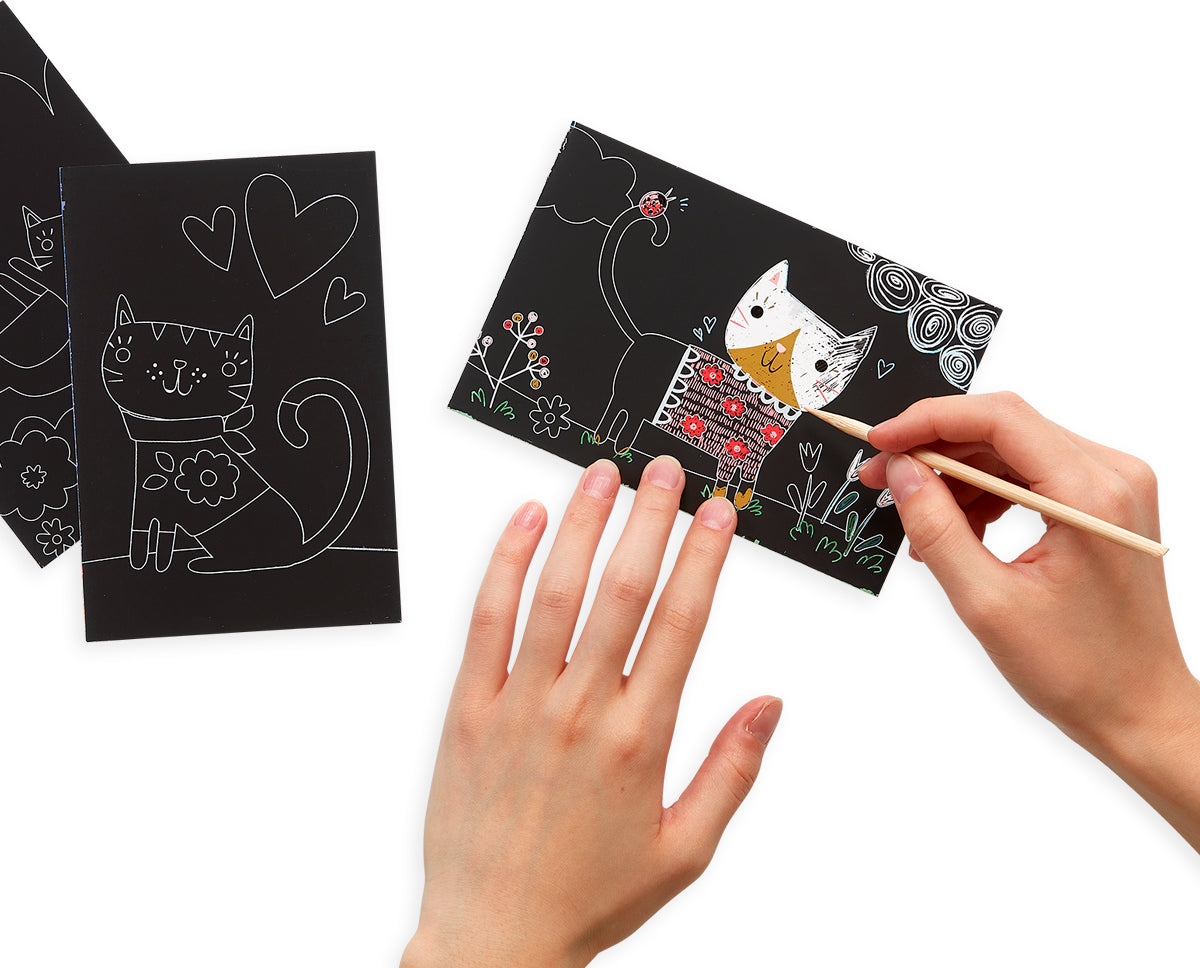 Cutie Cats Scratch And Scribble Mini Scratch Art Kit