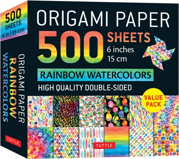 Origami Paper 500 sheets Rainbow Watercolors - 6"