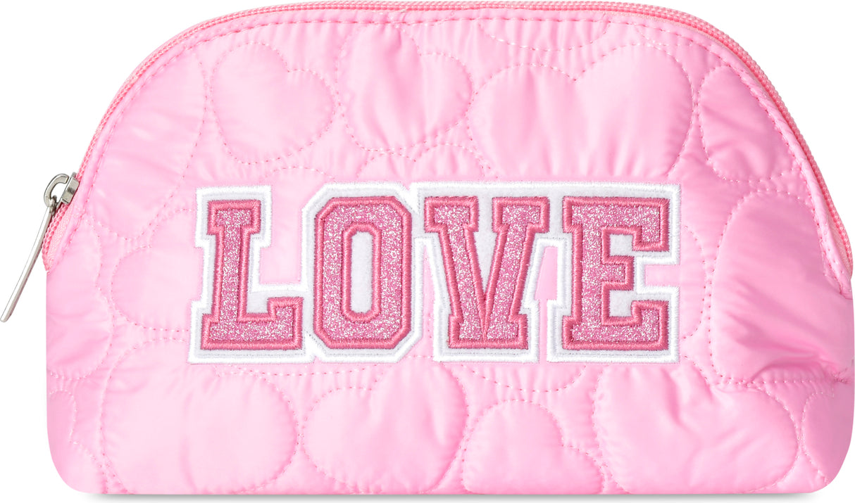 Love Heart Puffy Oval Cosmetic Bag