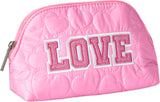 Love Heart Puffy Oval Cosmetic Bag