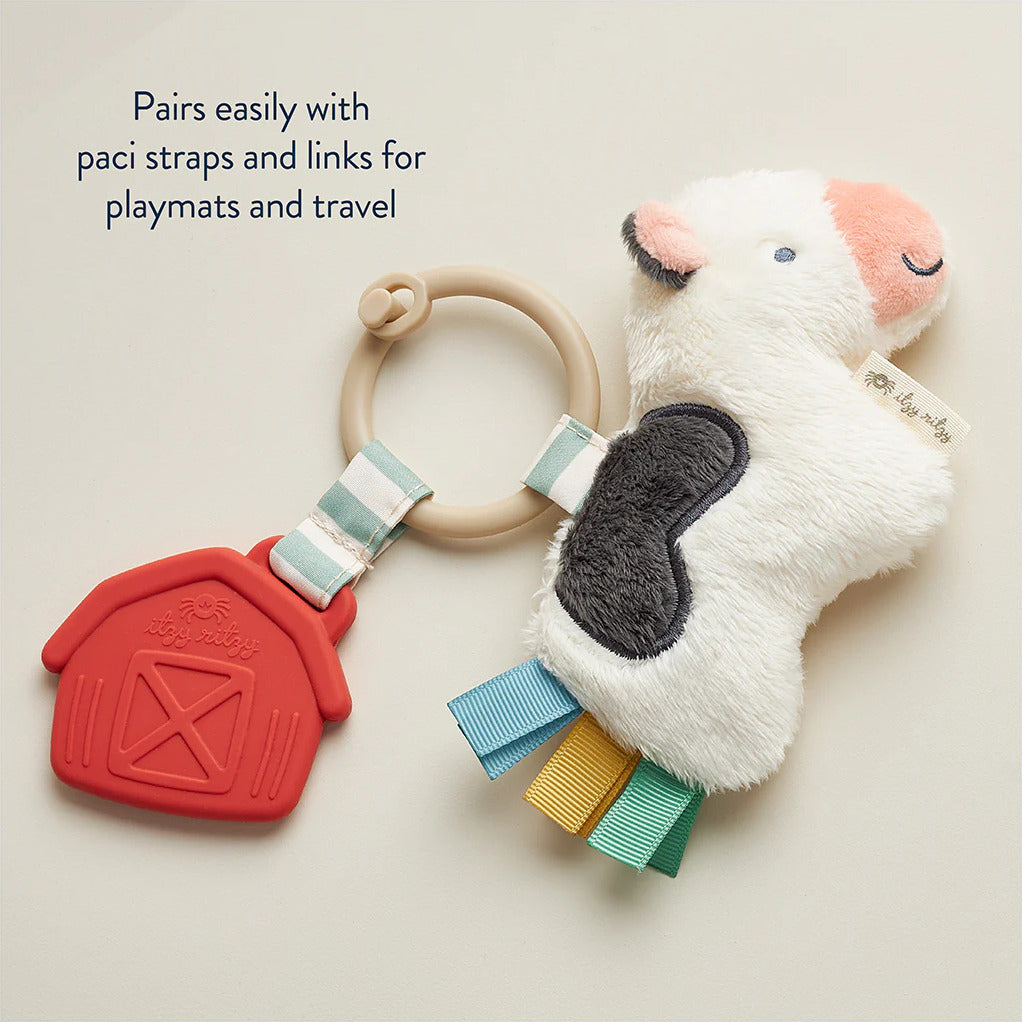 Itzy Pal™ - Plush Pal with Silicone Teether - Cow Itzy Ritzy