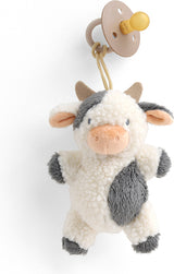 Bitzy Pal™ - Pacifier w/ Natural Rubber Nipple and Soft Cotton Lovey (Cow)