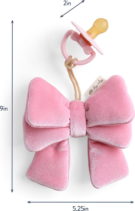 Bitzy Pal™ - Pacifier w/ Natural Rubber Nipple and Soft Cotton Lovey (Bow)