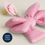 Bitzy Pal™ - Pacifier w/ Natural Rubber Nipple and Soft Cotton Lovey - Bow Itzy Ritzy