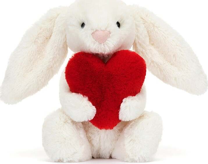 Bashful Red Love Heart Bunny Little