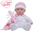JC Toys La Baby 11-inch Washable Soft Body Caucasian Baby Doll with Pink outfit and Accessories