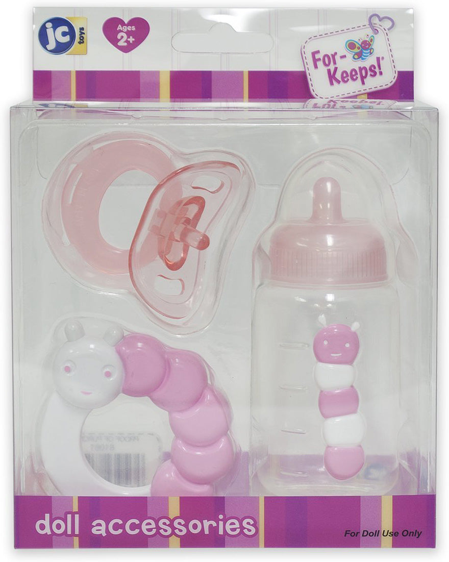 Doll Accessory Gift Set - Bottle, Pacifier, and Rattle