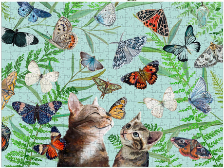 500 Piece Puzzle, Butterfly and Kitten Friends