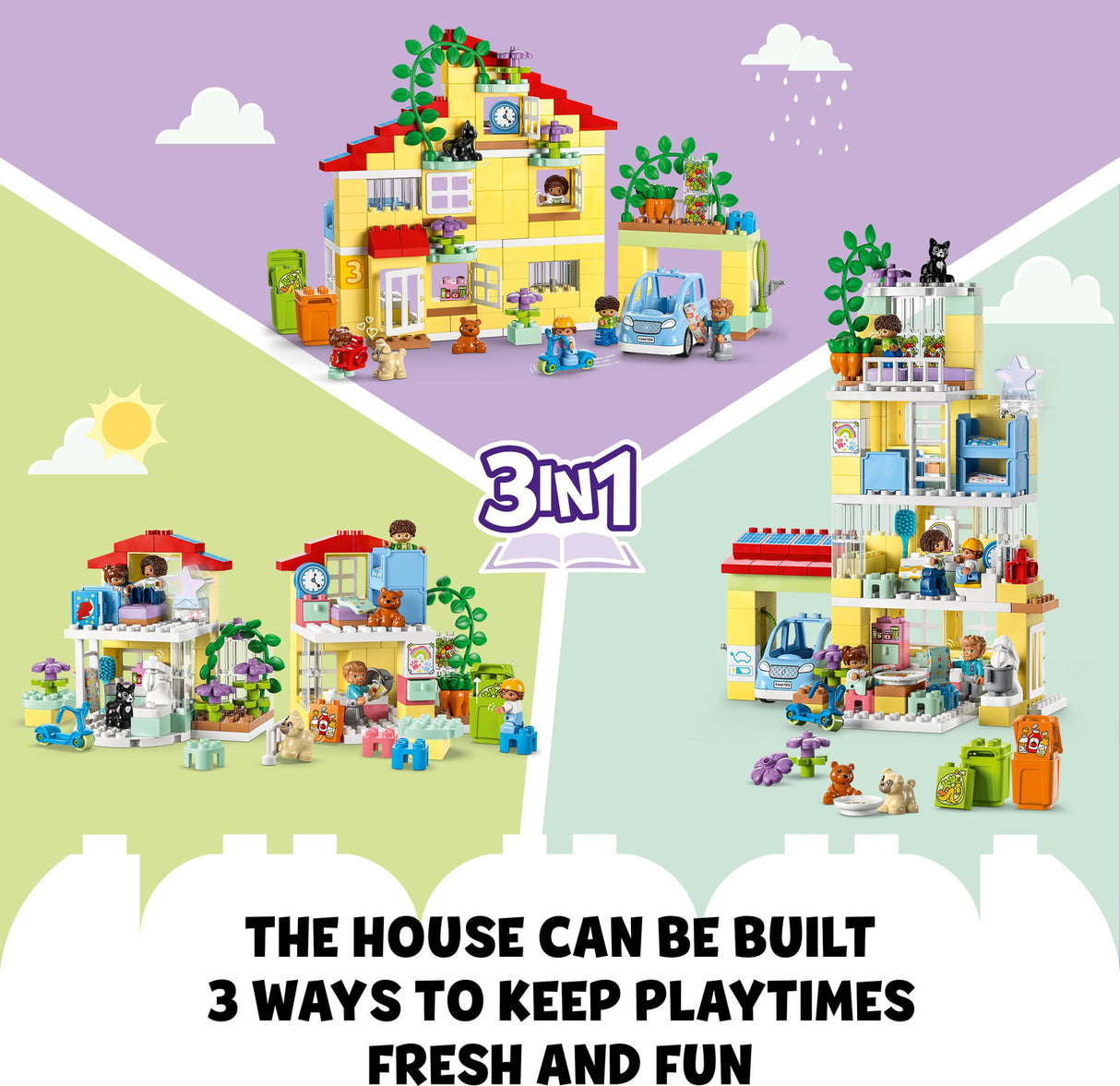 10994 3 in 1 Family House Set with Toy Car - LEGO Duplo - Pickup Only