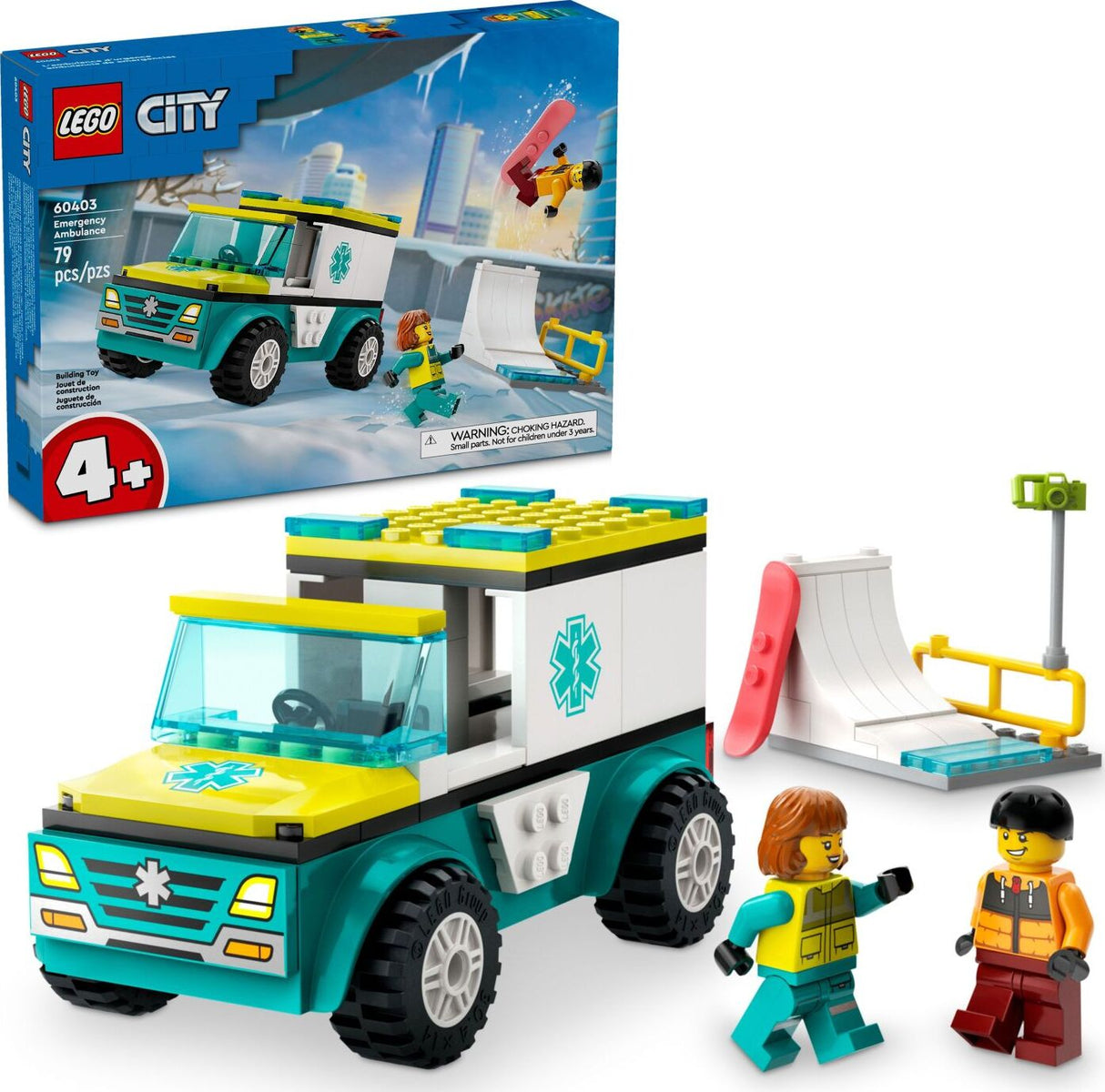 60403 Emergency Ambulance and Snowboarder - LEGO City