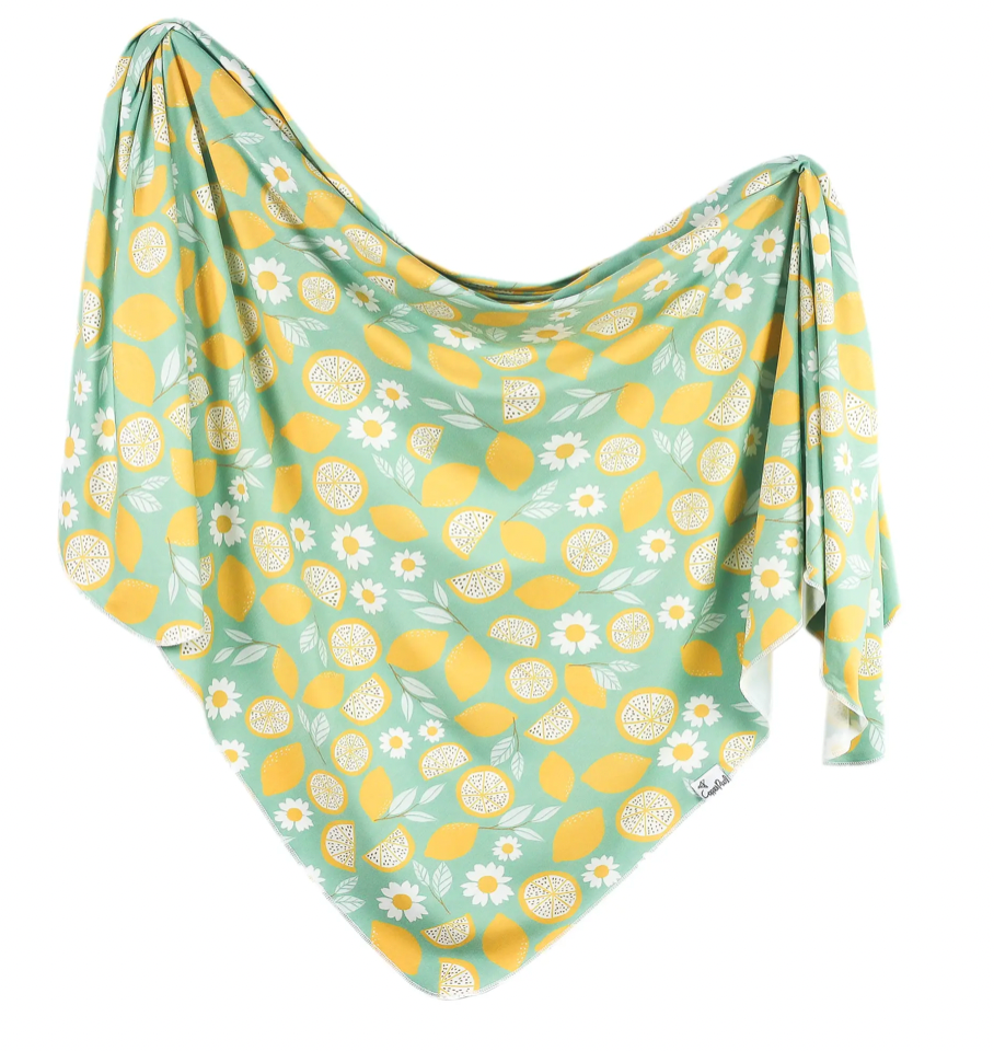 Copper Pearl Knit Swaddle, Lemon