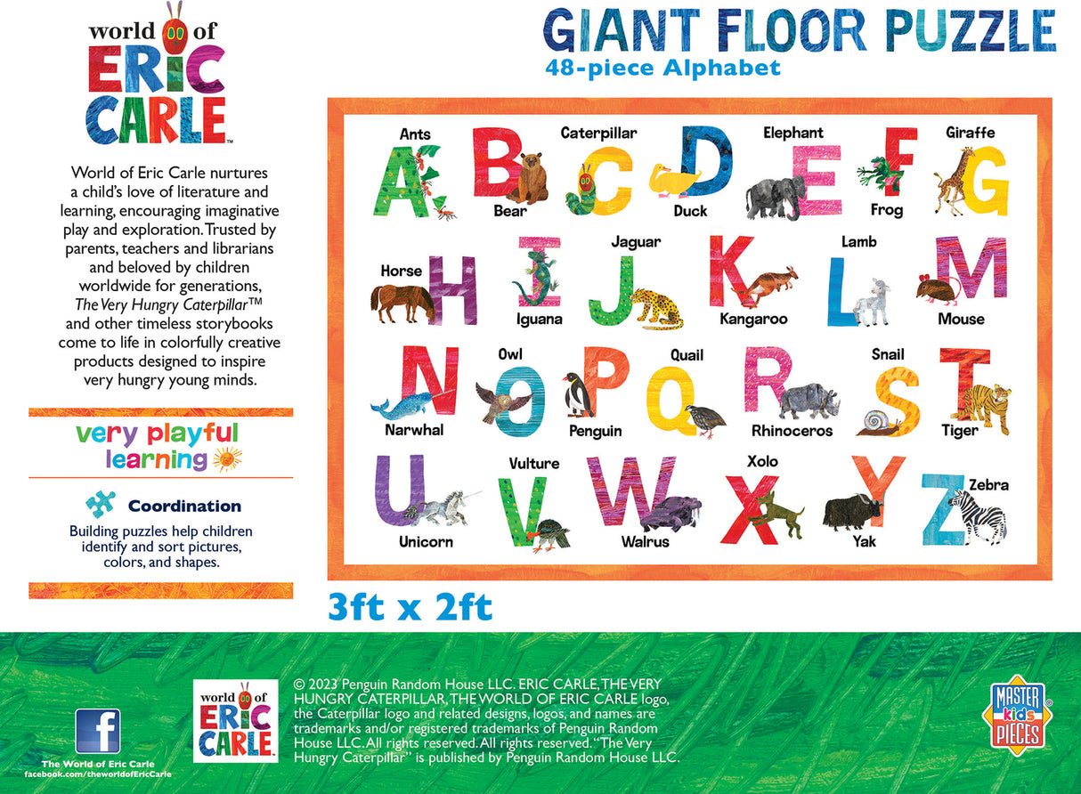 48 Piece Eric Carle Alphabet Floor Puzzle MasterPieces Puzzle Co.