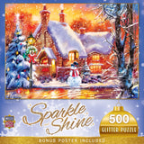 Holiday Glitter - Snowman Cottage 500 Piece Puzzle