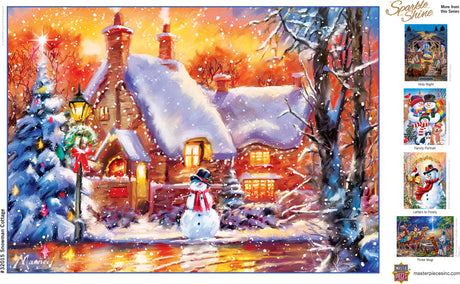 Holiday Glitter - Snowman Cottage 500 Piece Puzzle