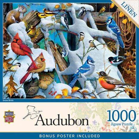 Audubon - Snow Birds 1000 Piece Puzzle