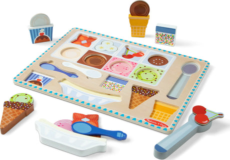 Wooden Magnetic Ice Cream Puzzle & Play Set