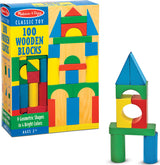 100 Piece Wooden Blocks Set