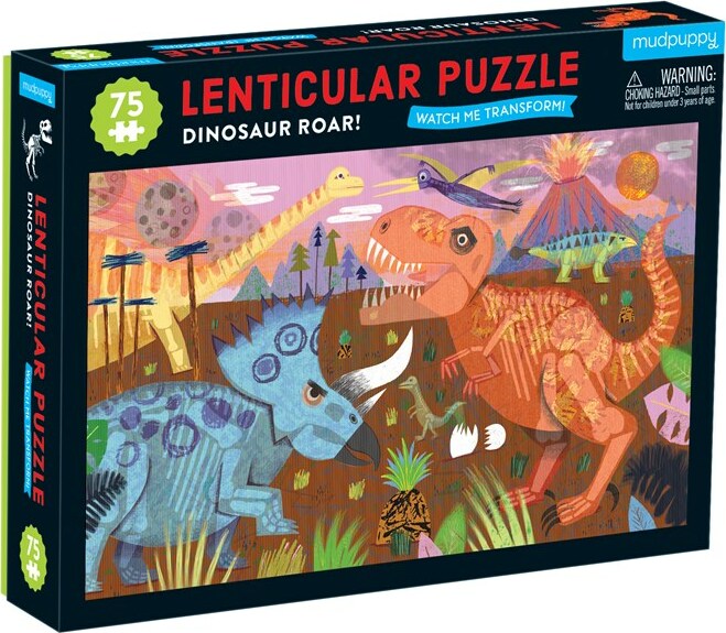 75 Piece Lenticular Puzzle, Dinosaur Roar!