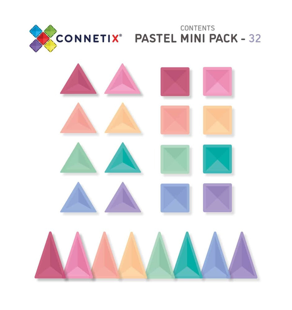 Connetix Mini Pastel Pack - 32 Pieces