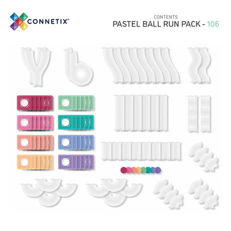 Connetix Pastel Ball Run Pack - 106 Pieces