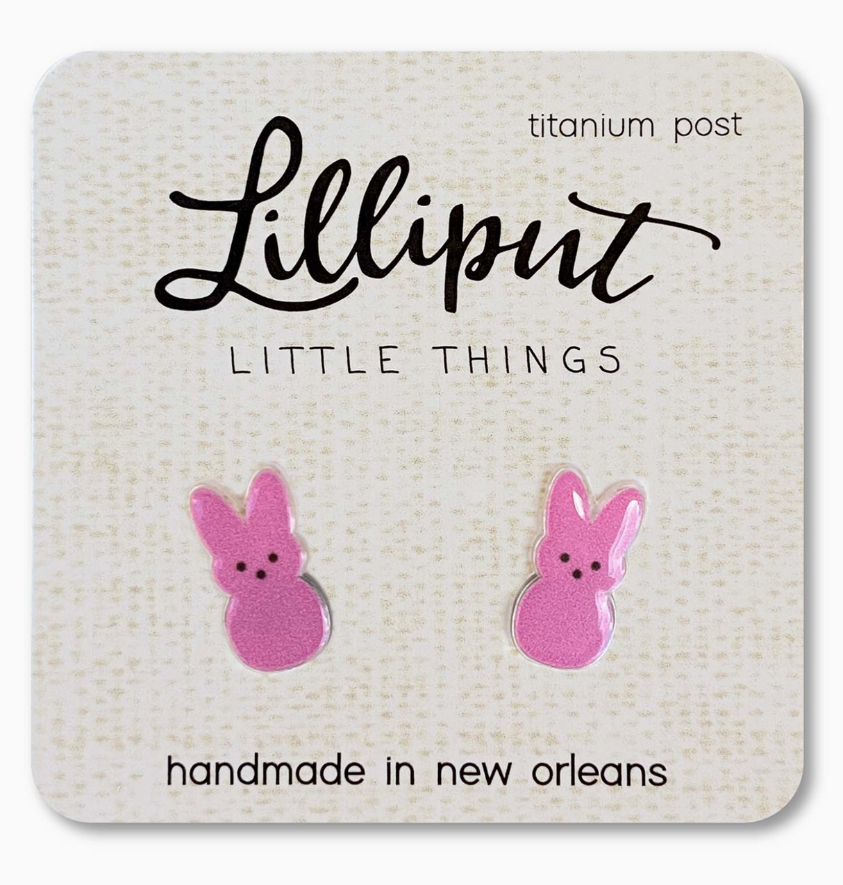 Marshmallow Bunny Pink Earrings