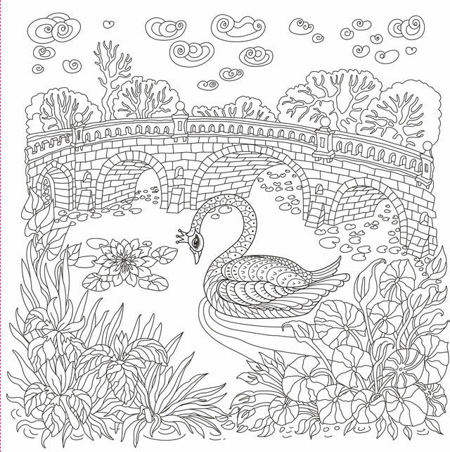 Enchanted Kingdom Adult Coloring Book (31 one-sided designs on thick paper)