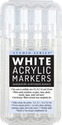 Studio Series White Acrylic Markers (set of 4 permanent markers with different tip sizes)