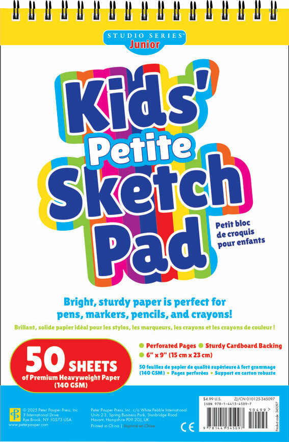 Studio Series Jr. Kids' Portable Sketch Pad 6 x 9 inches (50 perforated sheets)