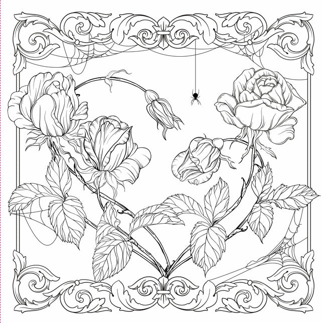 Goth Garden Adult Coloring Book (31 one-sided designs on thick paper)