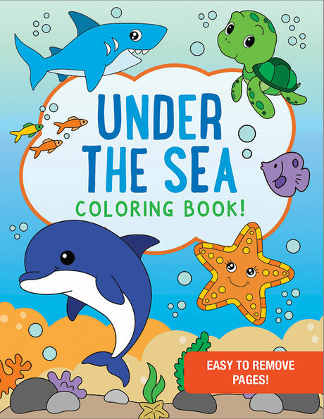 Under the Sea Coloring Book - 35 simple and bold designs for kids. Perforated pages for easy removal.