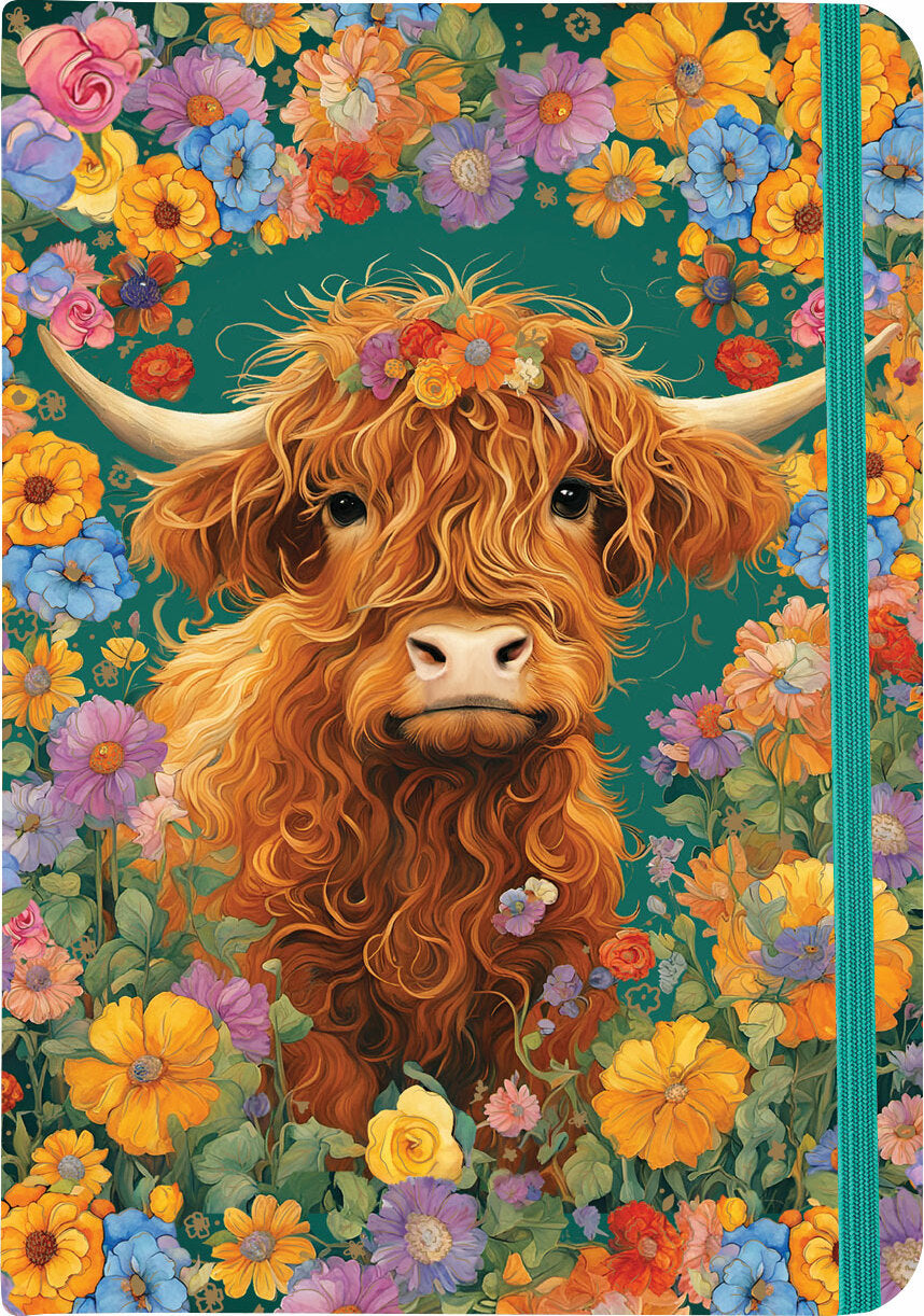 Highland Cow Journal (Deluxe binding with gold gilded pages)
