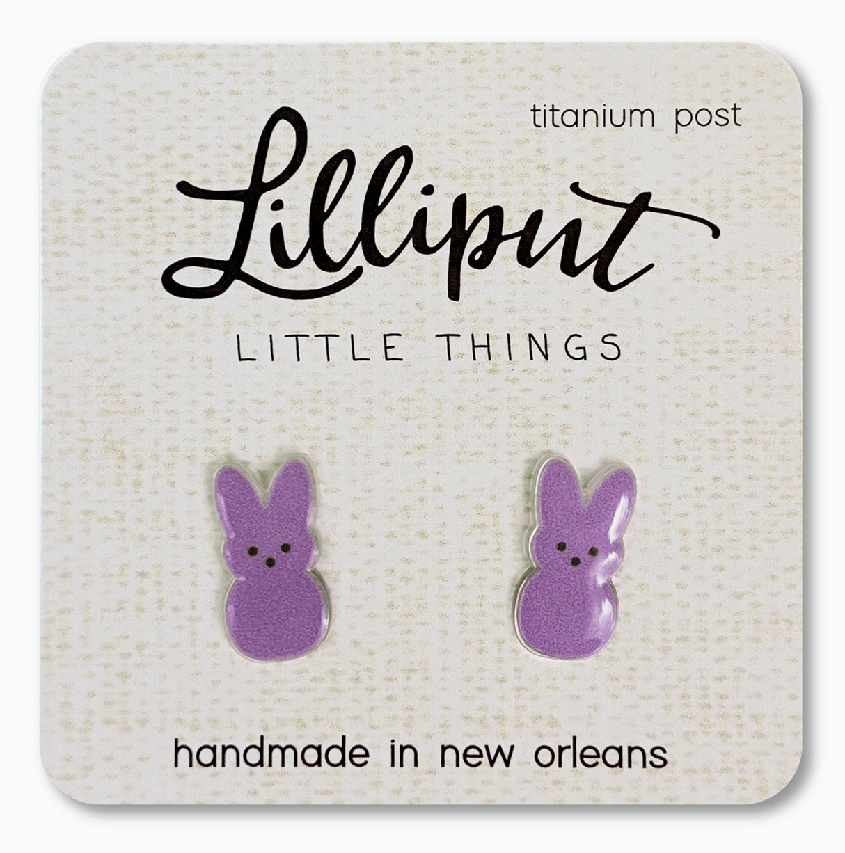 Marshmallow Bunny Purple Earrings