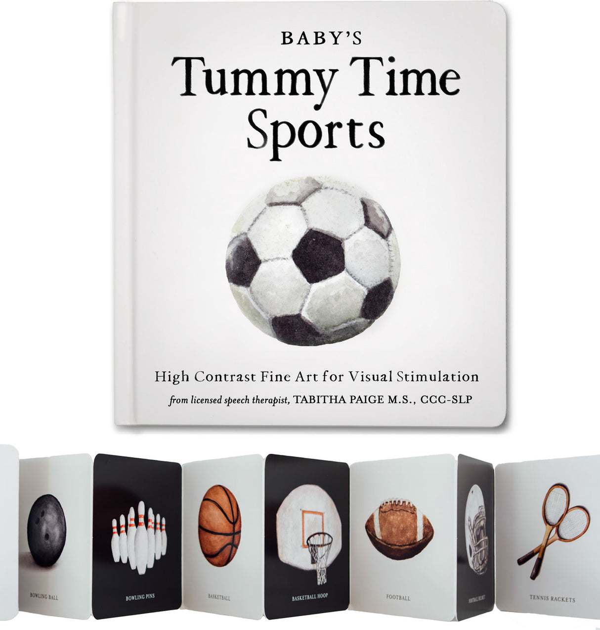 Baby's Tummy Time Sports: High-Contrast Fine Art for Visual Stimulation