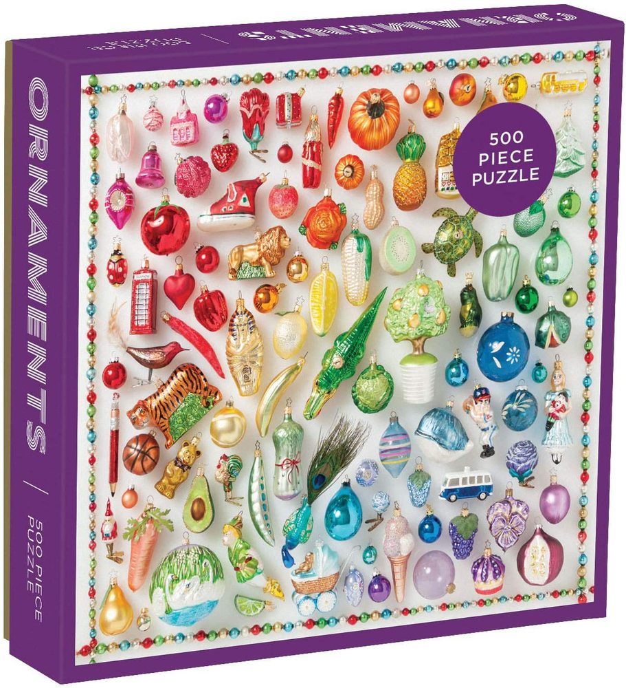 500 Piece Puzzle, Rainbow Ornaments