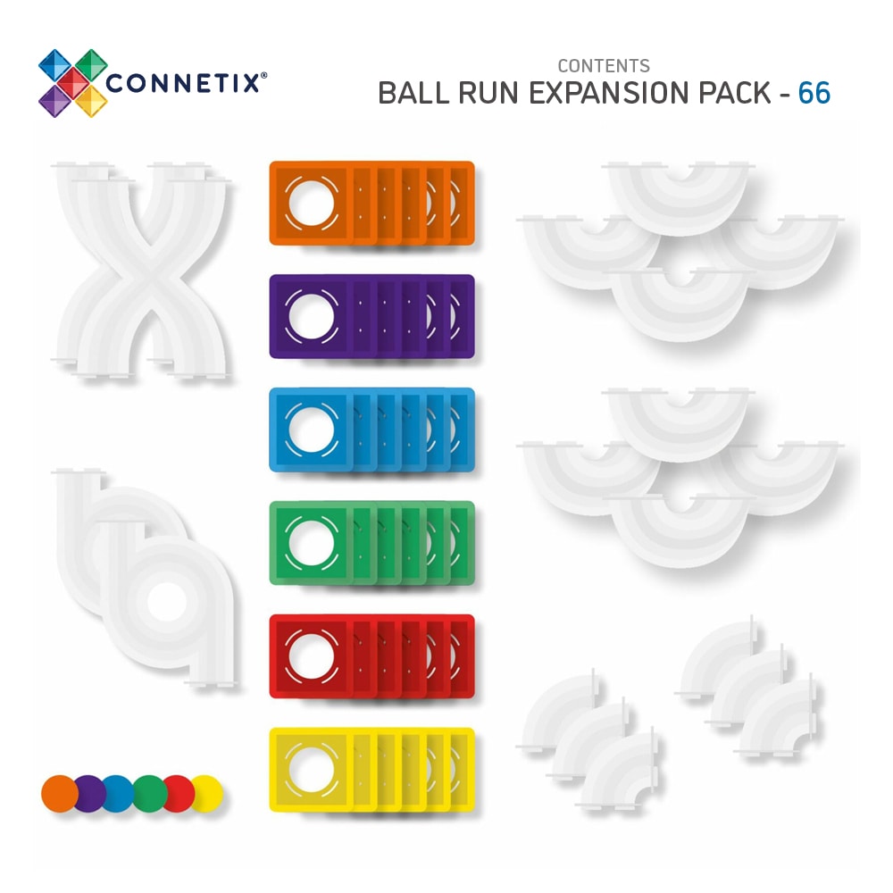 Connetix Rainbow Ball Run Expansion - 66 Pieces