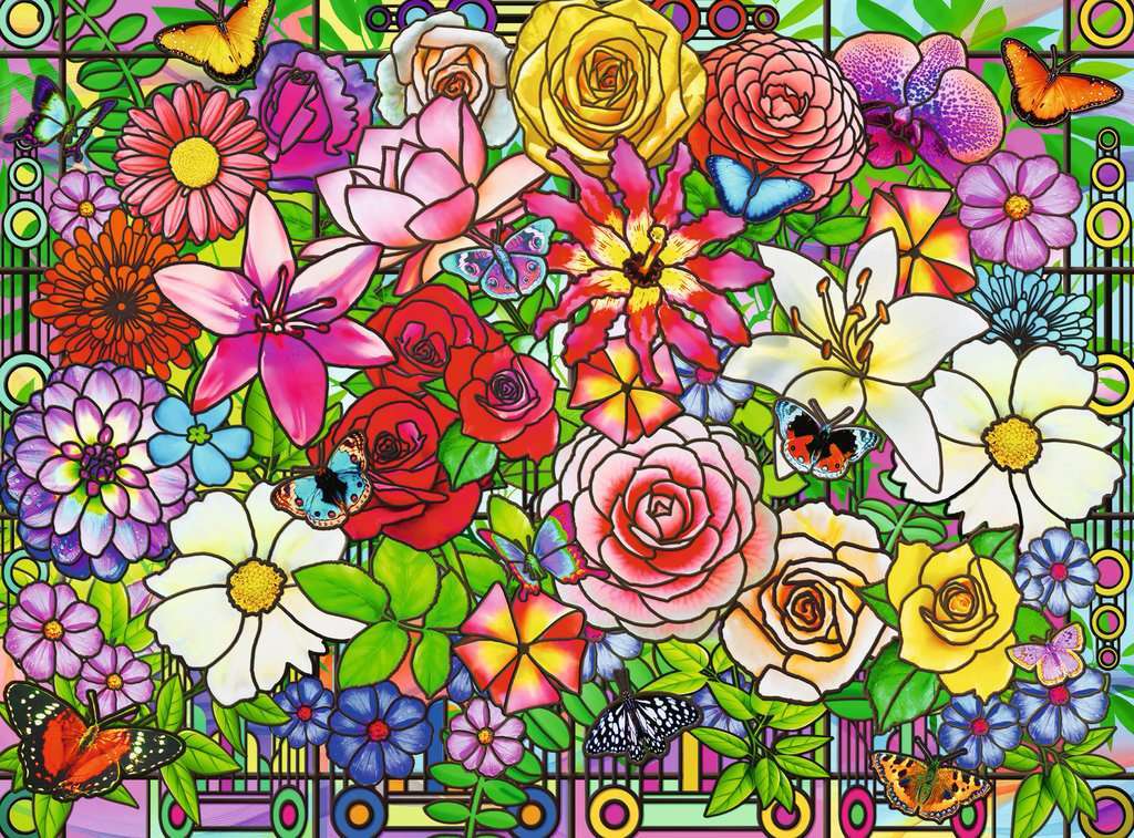 Tiffany Flowers Puzzle (100 pc)