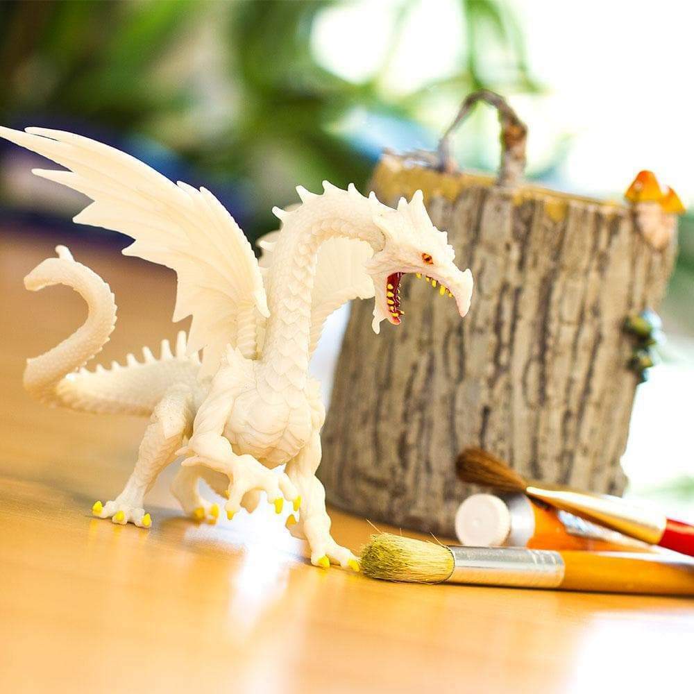 Glow-in-the-Dark Snow Dragon Figurine