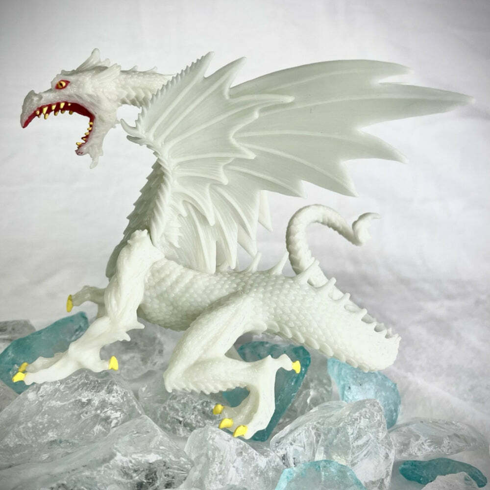 Glow-in-the-Dark Snow Dragon Figurine