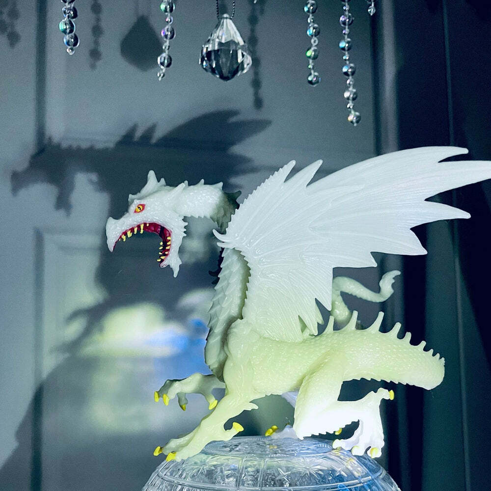 Glow-in-the-Dark Snow Dragon Figurine