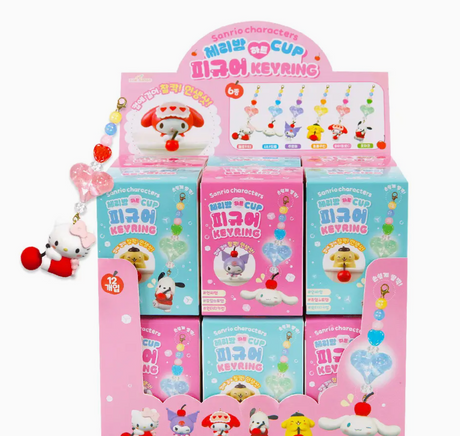 Sanrio Cherry Heart Cup Figure Keyring - Single - Blind Box