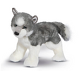 Plush toy wolf on a white background