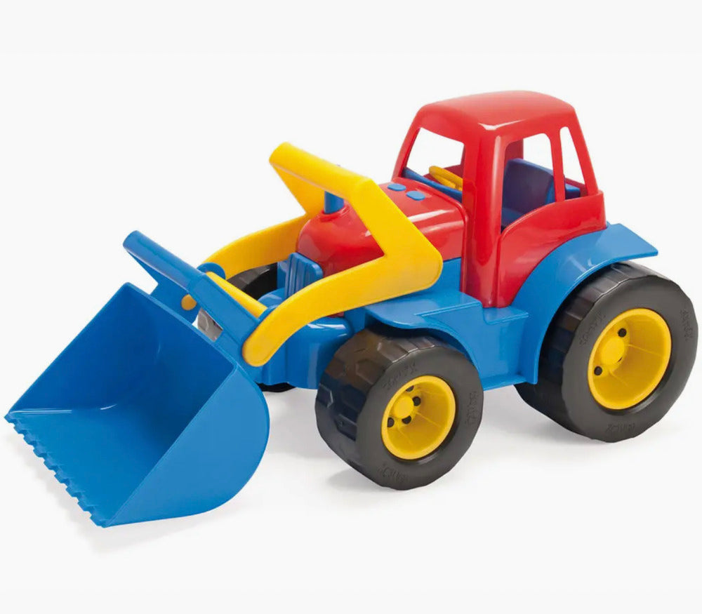 Tractor with Scoop and Rubber Wheels