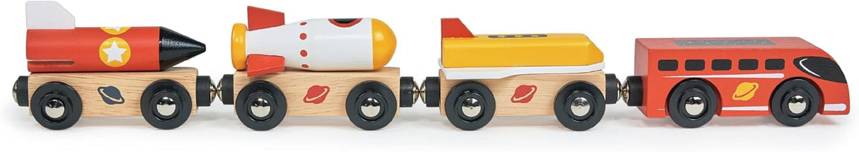 Space Rocket Wooden Train