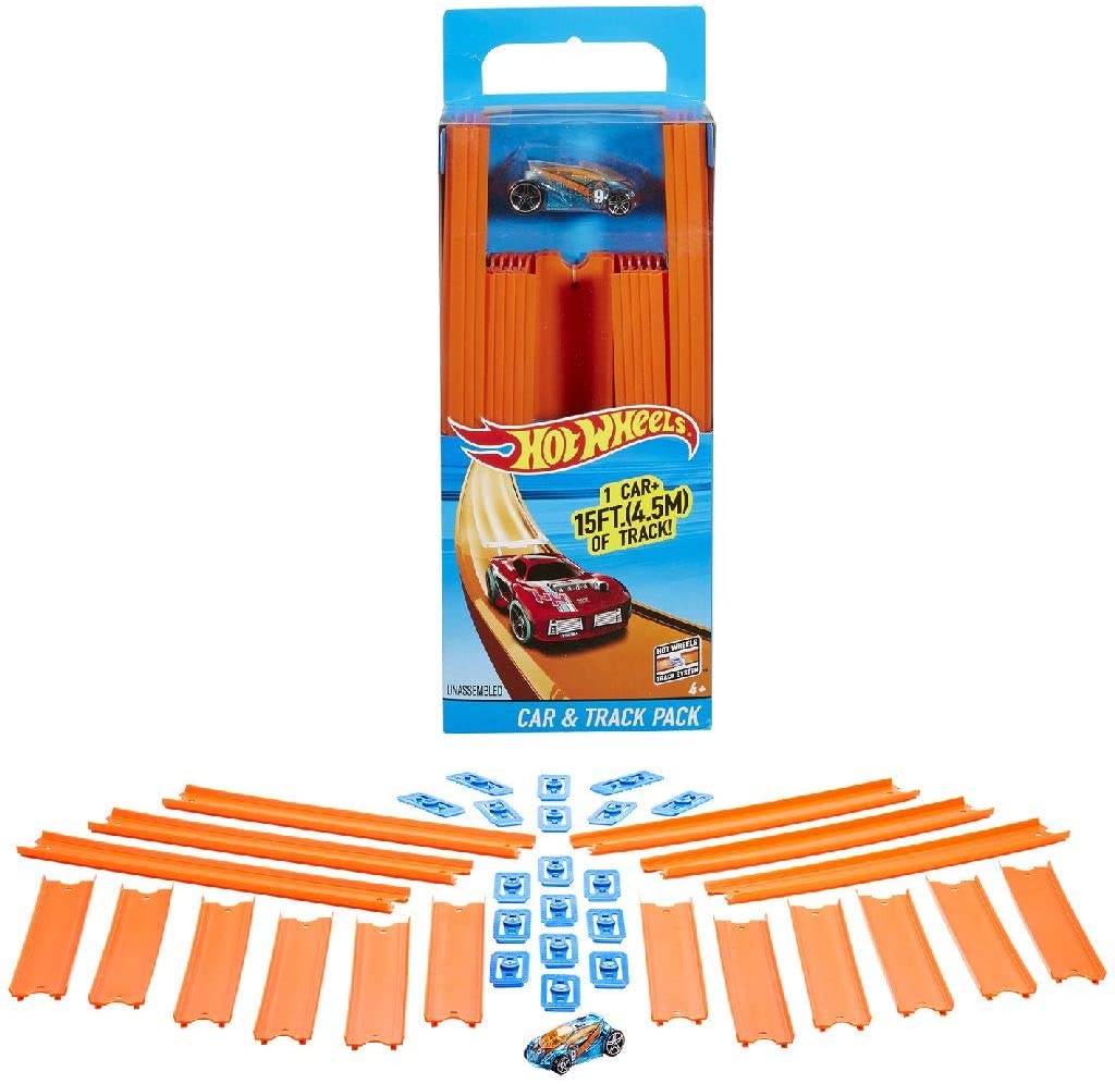 Hot Wheels Track Builder Straight Tracks with Car