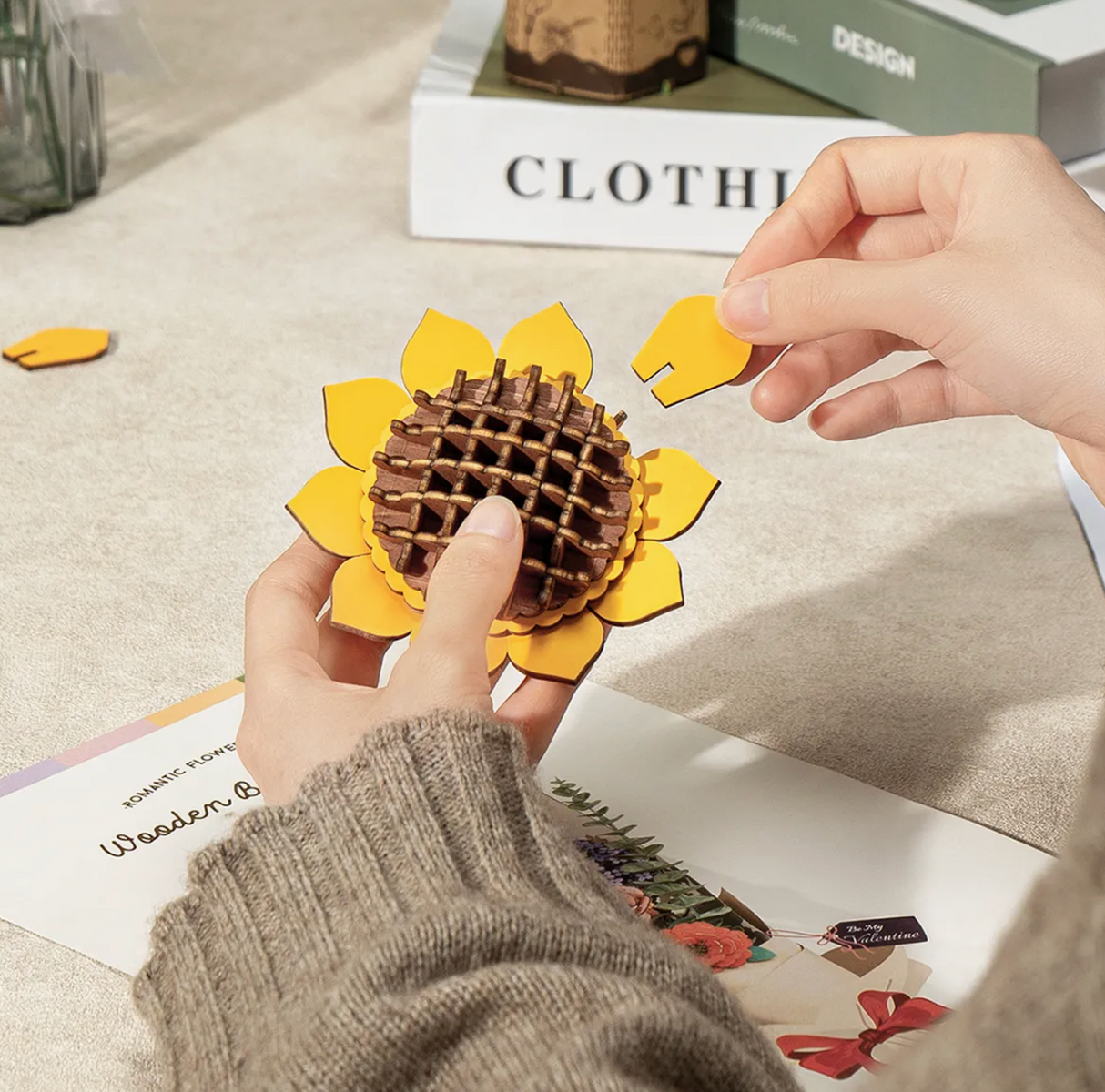 DIY Flower Wooden Puzzle - Sunflower