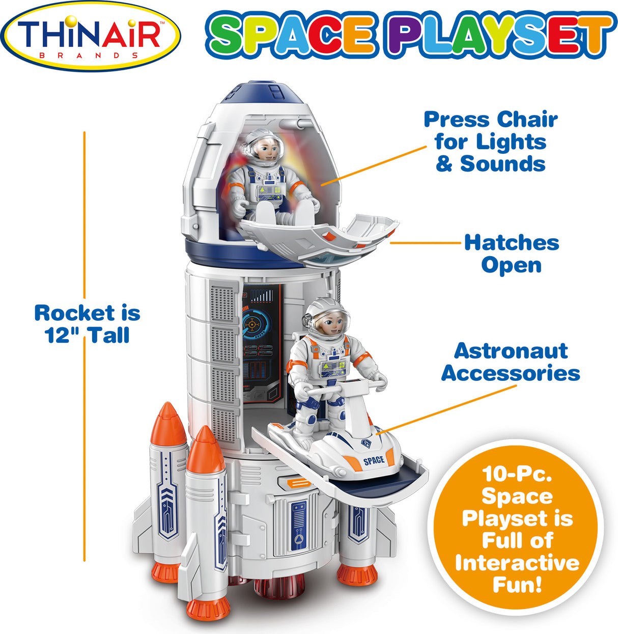 Space Explorer Play Set with Sound & Light Action Thin Air Brands, LLC