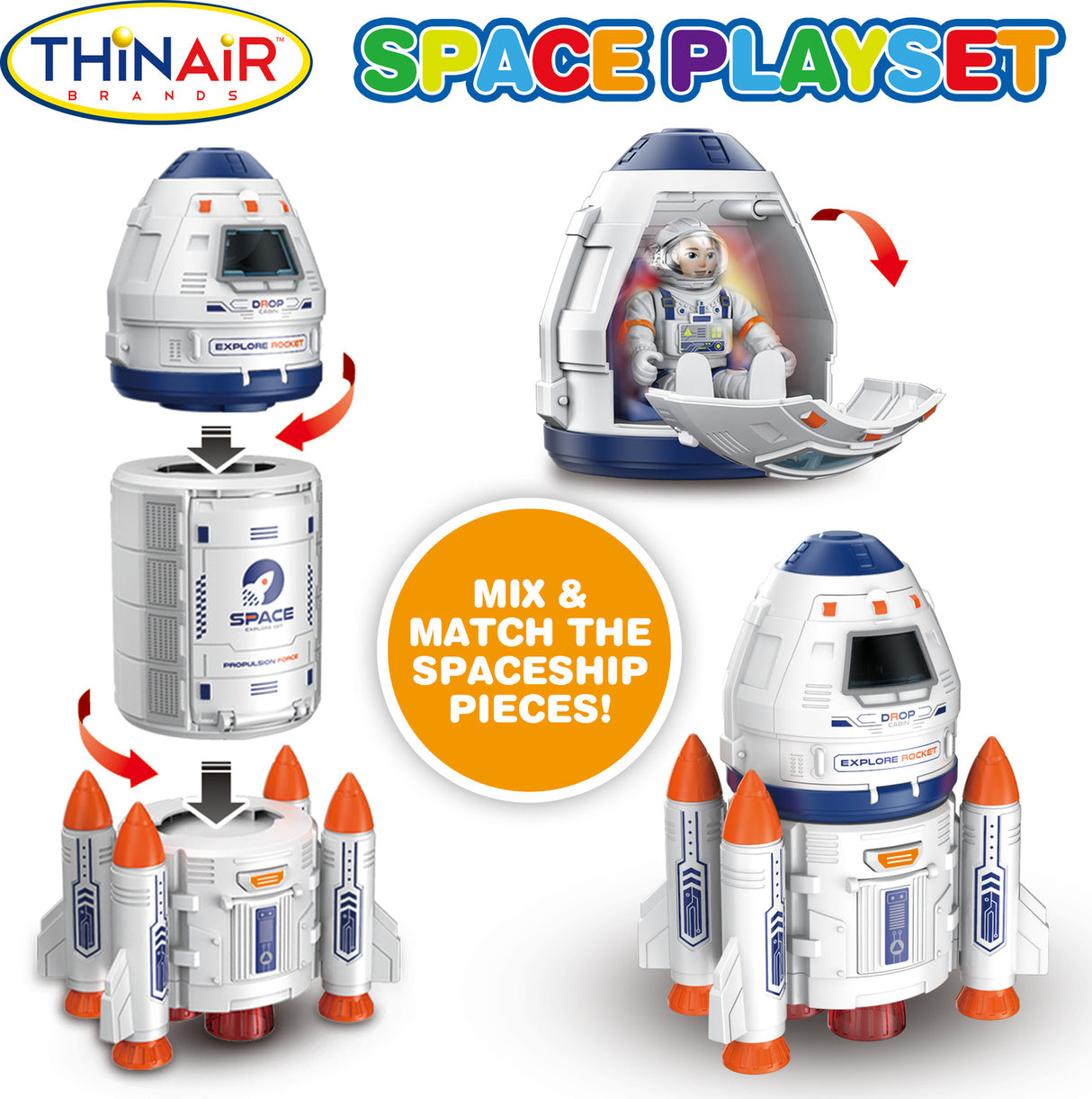 Space Explorer Play Set with Sound & Light Action Thin Air Brands, LLC