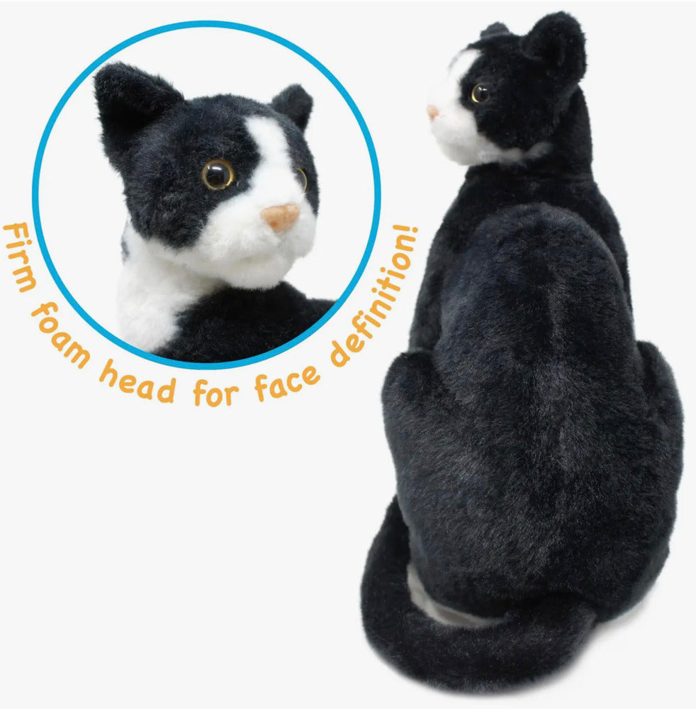 Realistic tuxedo cat stuffed animal online