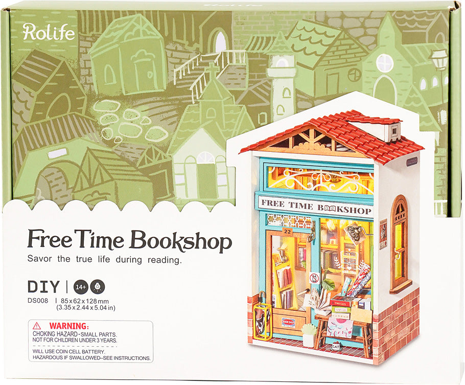 DIY Miniature House Kit: Free Time Bookshop